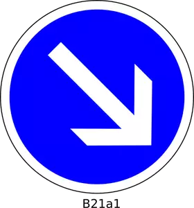 Rechts ab Richtung Vektor nur Straßenschild-Bild