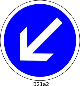 To the left direction only road sign vector image