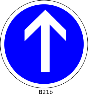 Dirección adelante sólo carretera signo vector de la imagen