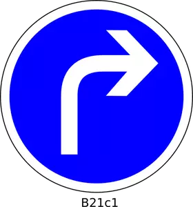 Direction right only road sign vector image