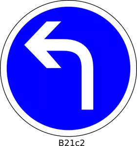 Direction left only road sign vector image