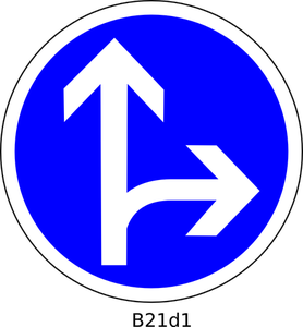 Grafika wektorowa kierunku prosto i w prawo droga znak