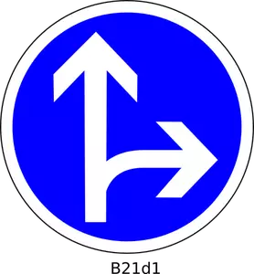 Geradeaus und rechts Richtung Straßenschild Vektor-Bild