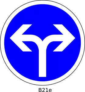 Lewo lub w prawo kierunek drogi tylko znak wektorowa