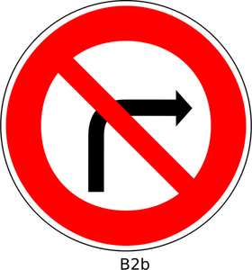 Ingen högersväng trafik ordning tecken vektor ClipArt