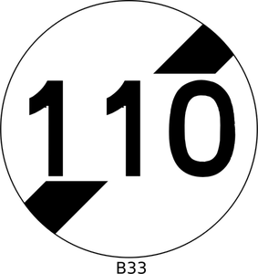 Vector clip art of end of 110mph speed limit road sign