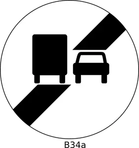 End of no overtaking ban sign vector image