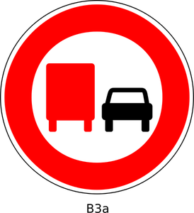 No overtaking for vehicles with a gross vehicle weight of over 3.5 tons road sign vector graphics