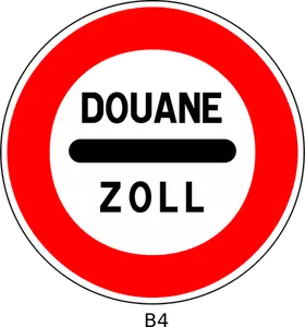 Vector illustration of douane traffic sign