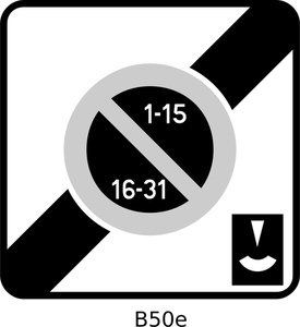 Vektorritning parkering skiva zon svarta och vita tecken