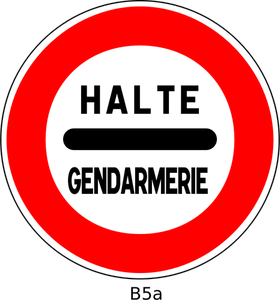 Zeichnung der französischen Grenze Polizei Verkehr Stoppschild Vektor