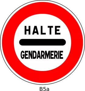 Vektor gambar tanda berhenti perbatasan Perancis polisi lalu lintas