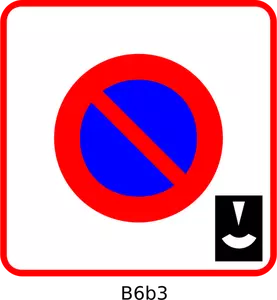 Vector illustration of parking prohibited all time French road sign