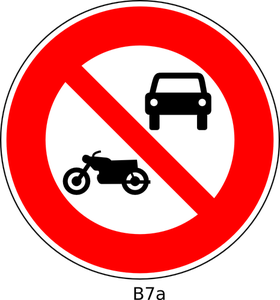 Inga motorcyklar och bilar vägskylt vektor bild