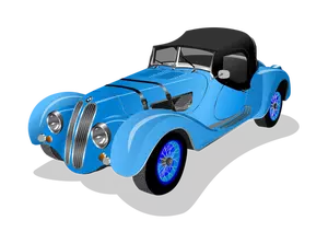 Blauwe oldtimer auto vector