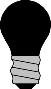 Silhuett vektor illustration av glödlampa av