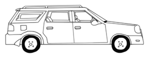 Un'illustrazione di grafica vettoriale auto berlina