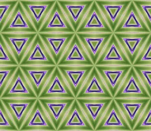 Grønn og fiolett trekantet mønster