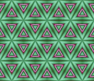 Zelená tapeta s růžové trojúhelníky