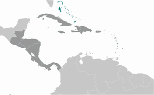 Locatie van de Bahama 's