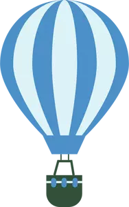 Balão azul com cesta verde