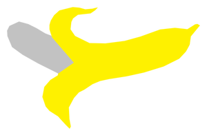 Vector illustration of darker yellow single banana