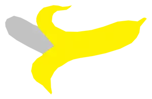 Vektor ilustrasi gelap pisang kuning tunggal