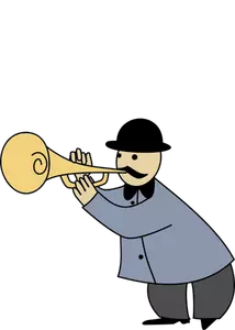 Vector imageof mann spiller horn