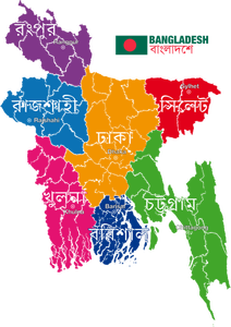 Politieke kaart van Bangladesh