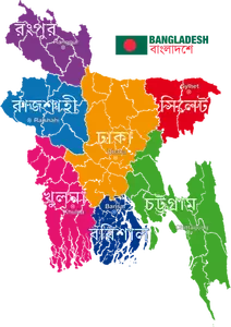 Bangladeshin poliittinen kartta