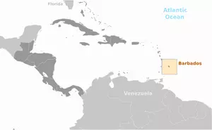Barbados peta lokasi
