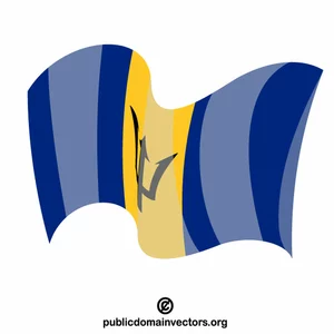 Bandeira do estado de Barbados acenando