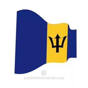 Wavy flag of Barbados