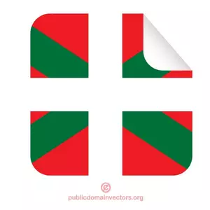 Autocollant carré avec drapeau Basque