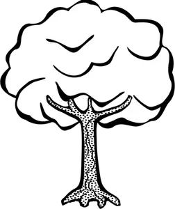 Lineart vector clip art of a tree