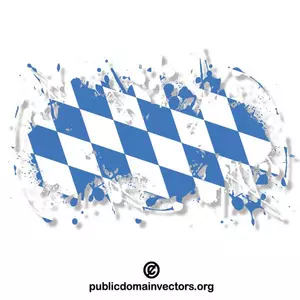 Flag of Bavaria in ink spatter