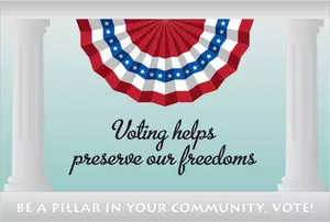 Stemmegivning bidrar til å bevare våre friheter banner vektorgrafikk