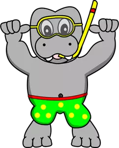 Snorkeling hippo vector image