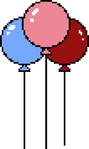 Ballons in Pixel-Stil