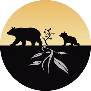 Logotipo do urso e filhote