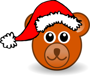 Teddy bear with Christmas hat vector image