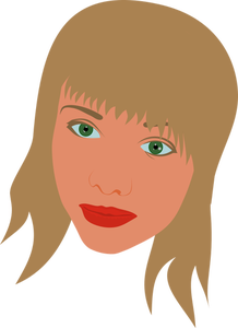 Vektorbild av porträtt av en flicka med gröna ögon