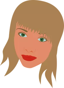 Vektor image av portrett av en jente med grønne øyne