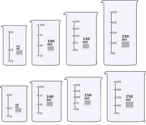 Pahare de laborator de 50-250 ml vectorul ilustrare