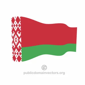 Beyaz Rusya bayrağı dalgalı vektör