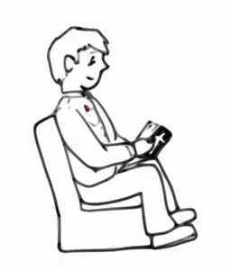 Leitura de menino sentado vector imagem
