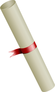 Vector afbeelding van universitair diploma diploma met een lint
