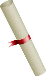 Vector image of university degree diploma with a ribbon