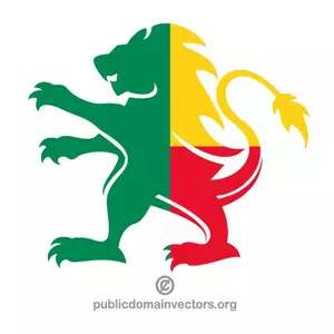 Drapelul Beninului în forma de leu
