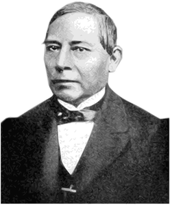 Benito Pablo Juárez García portrait vector drawing